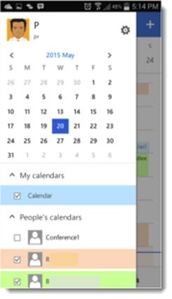 OWA for iPhone - selecting shared calendars