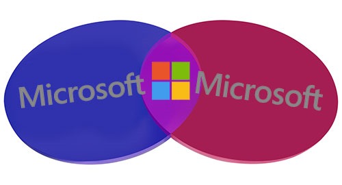 Microsoft - overlapping work and personal services