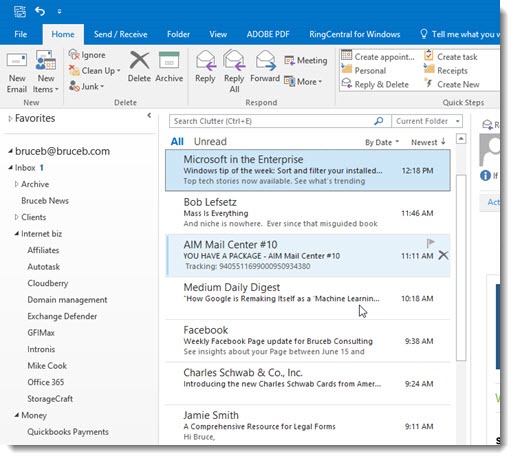 create new folder outlook 2016