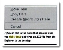 Windows 95 right click drag and drop menu