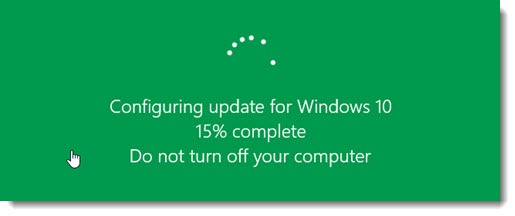 Windows 10 - update in progress