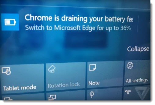 Windows 10 notification - Edge advertisement