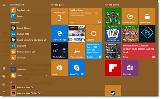 Windows 10 Anniversary update - changed Start menu