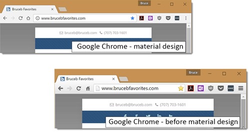 Chrome - compare with & without material design