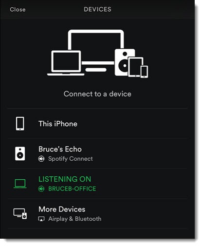 Spotify - connect device