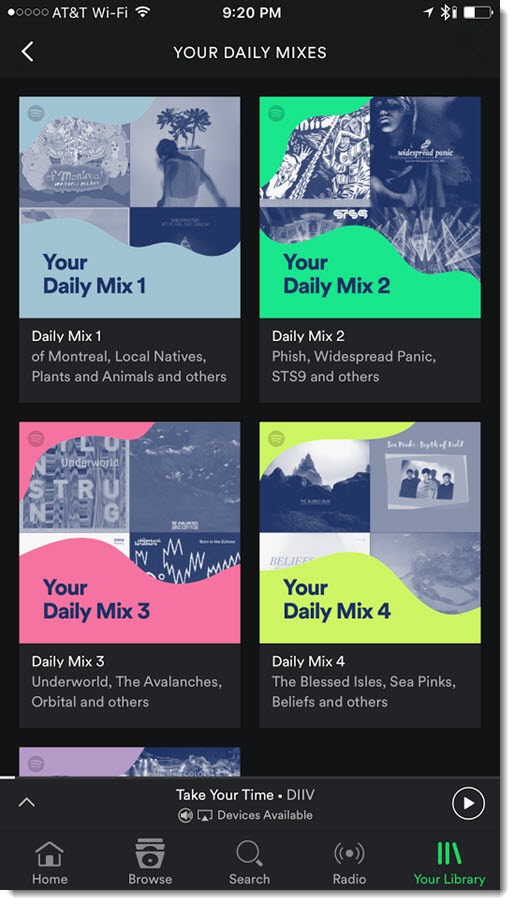 Spotify - Daily Mix playlists