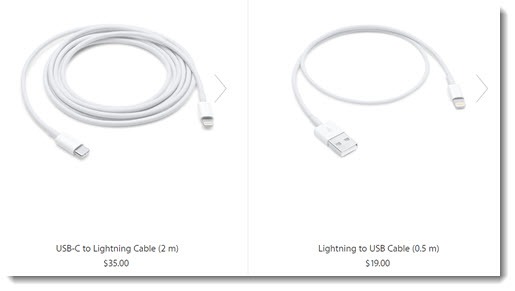 Apple Lightning cables