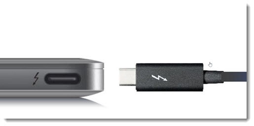 Thunderbolt cable and laptop port