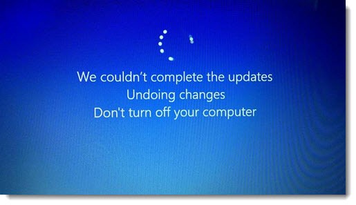 Windows 10 - roll back failed update