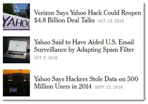 Yahoo - hack, surveillance