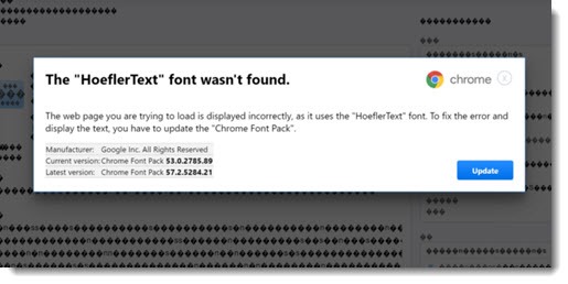 Chrome malware - "HoeflerText font wasn't found"