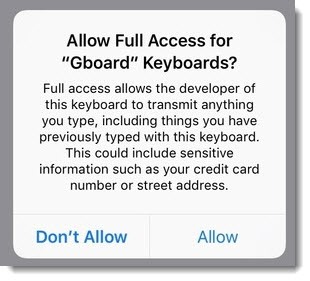 Google Gboard privacy notice