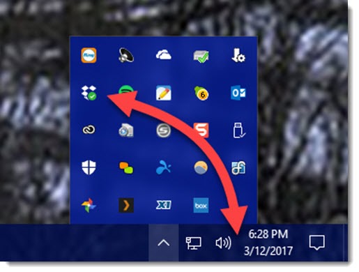 Windows 10 - Notification area