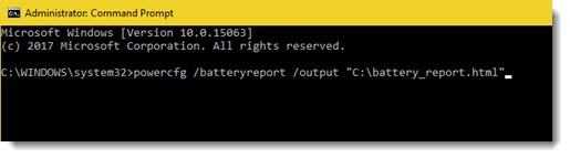 Windows 10 command prompt for battery report