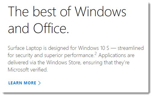 Windows 10 S description