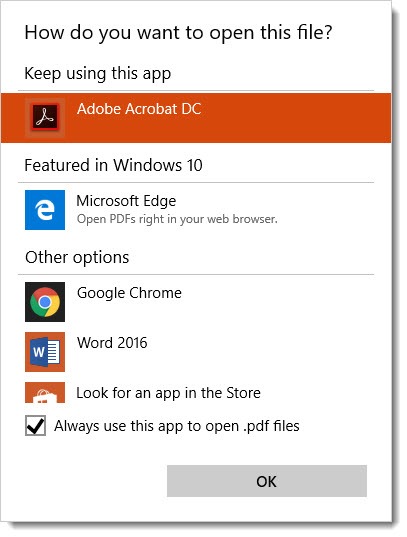 make adobe acrobat dc default program to open pdf