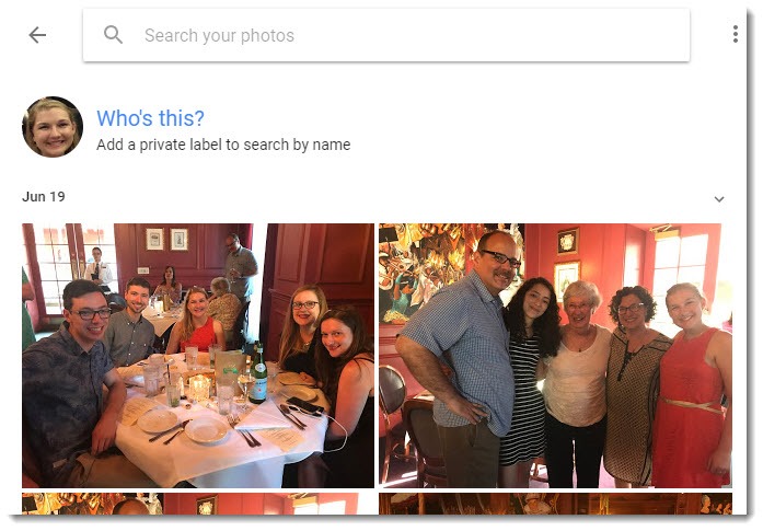 Google Photos - who's this