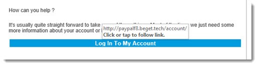 Security - phony Paypal message