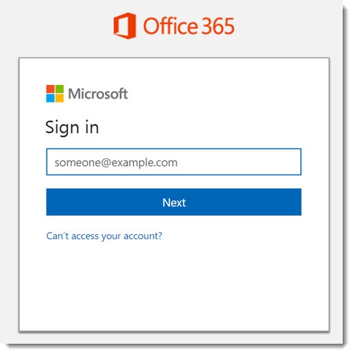 Office 365 - new sign in screen