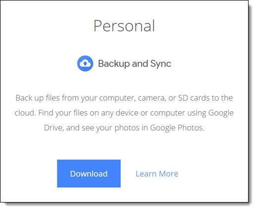 Google Backup and Sync