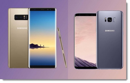 Samsung Galaxy Note 8 and Galaxy S8