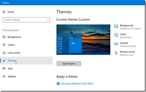 Windows 10 Settings - Themes