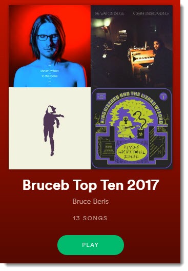 Spotify - Bruceb Top Ten 2017