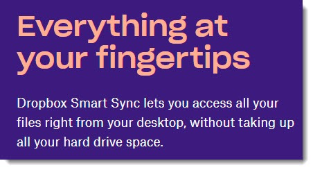 dropbox smart sync plus