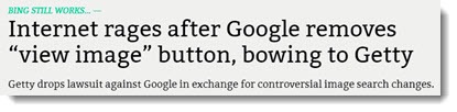 Google Images headline