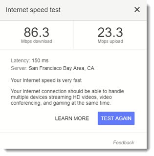 charter internet speedtest verses google speedtest