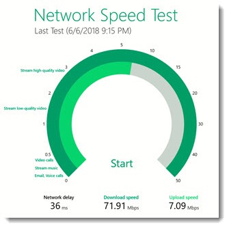 microsoft internet speed test app