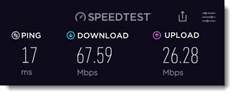 speedtest by ookla results