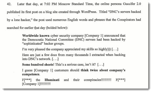 Russia cyberattack - indictment paragraph 42