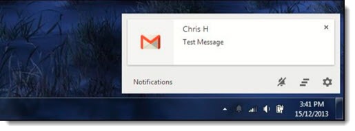 Chrome notification