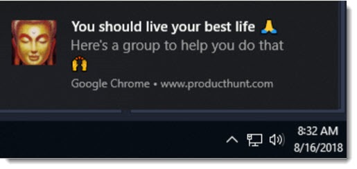 Chrome notification - ad example