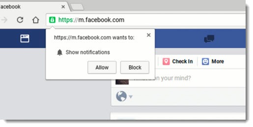 Chrome popup - allow notifications