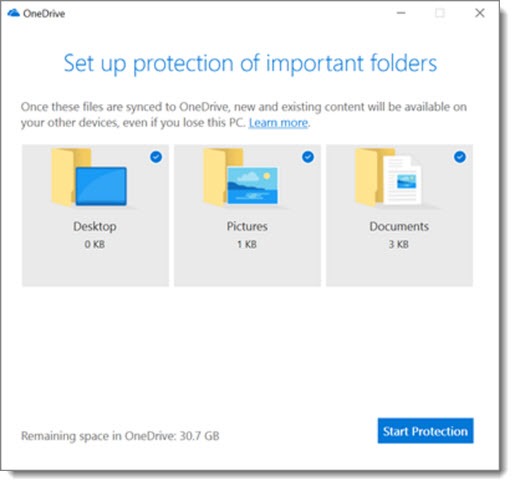 OneDrive folder protection