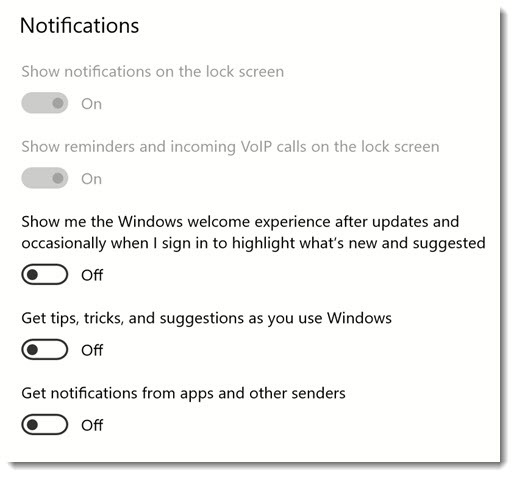 How to turn off Windows 10 notifications