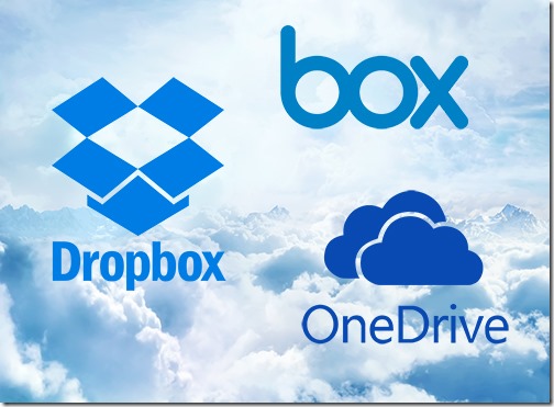 Box Dropbox OneDrive - file storage in the cloud