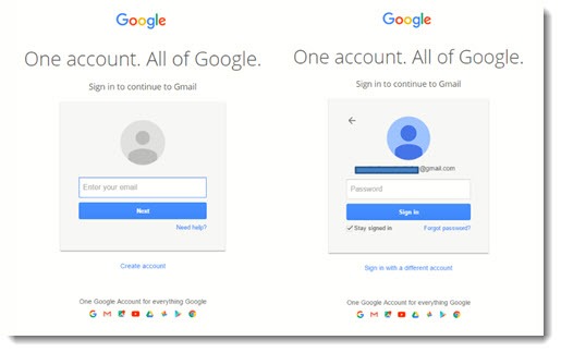 Google login - password prompt