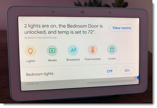 Google Home Hub - smart home device controls