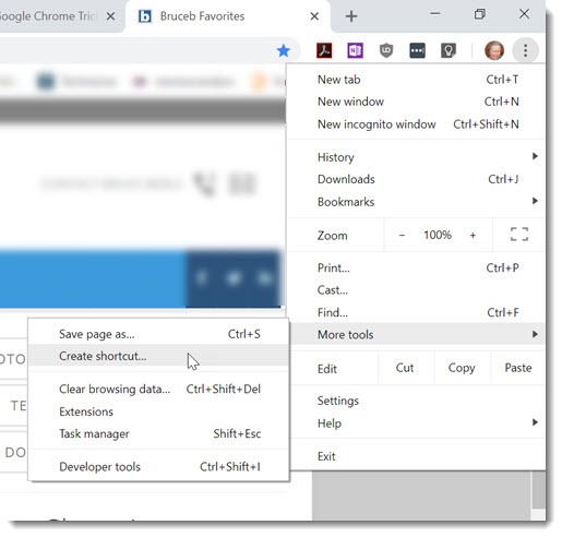 Chrome - first step to create a taskbar shortcut