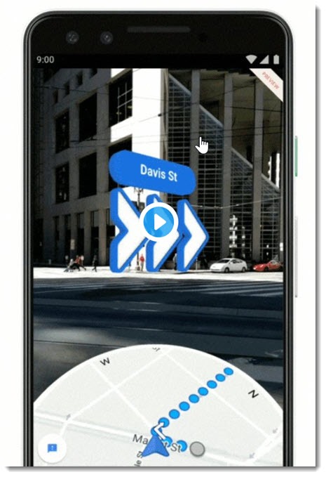 Google Maps - pedestrian directions with AR