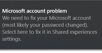How To Get Rid Of The “Microsoft Account Problem” Notification