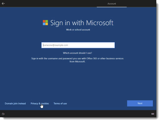 Windows 10 Professional - "domain join" option