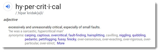 Hypercritical reviews - magnifying small faults to get clicks