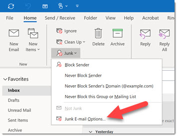 how to block a sender in outlook for mac 2016 office 365