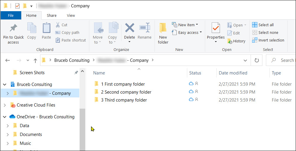 onedrive shared folder not showing in explorer