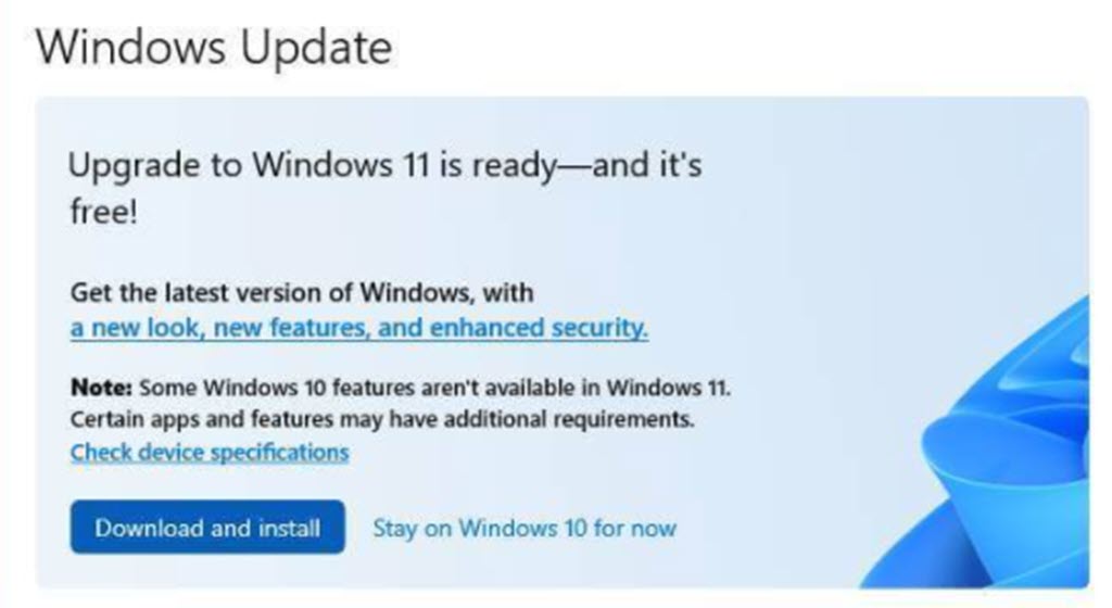 upgrade from windows 10 to 11 issues